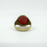 Vintage 9ct Gold Carnelian Intaglio Signet Ring 375 Size U - V