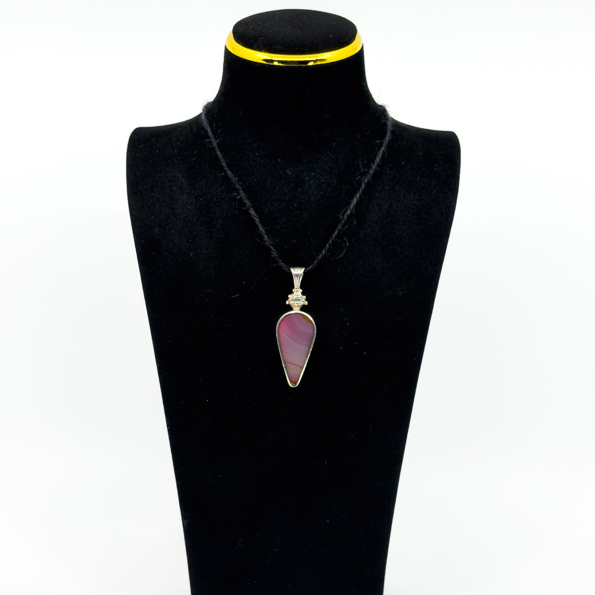 Vintage David Scott Walker Purple Agate & Onyx Fob Pendant