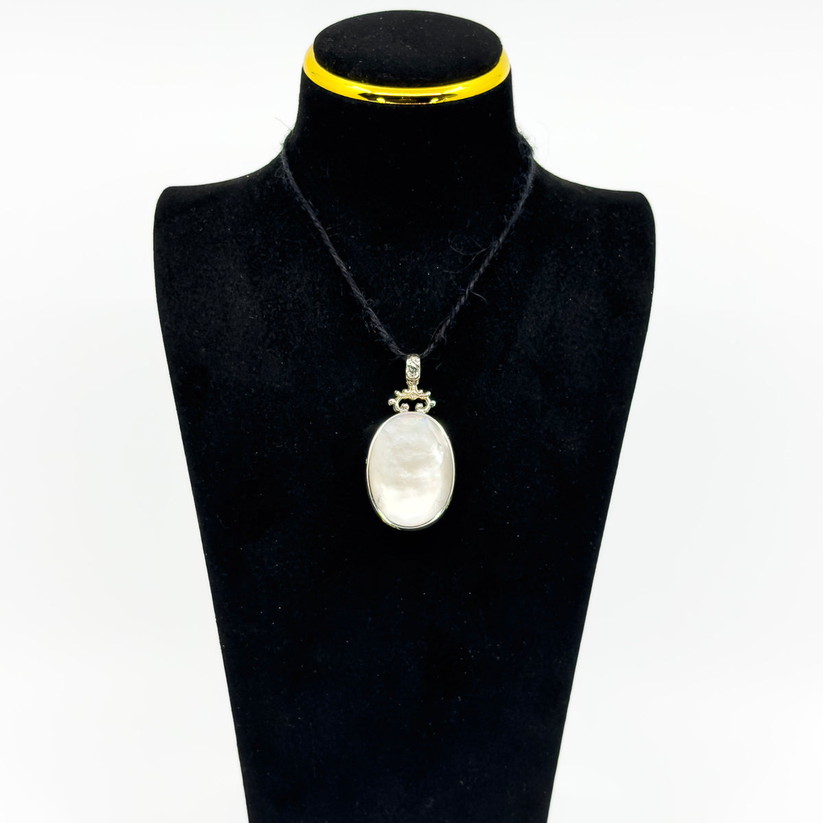 Vintage David Scott Walker Onyx & Mother of Pearl Fob Pendant