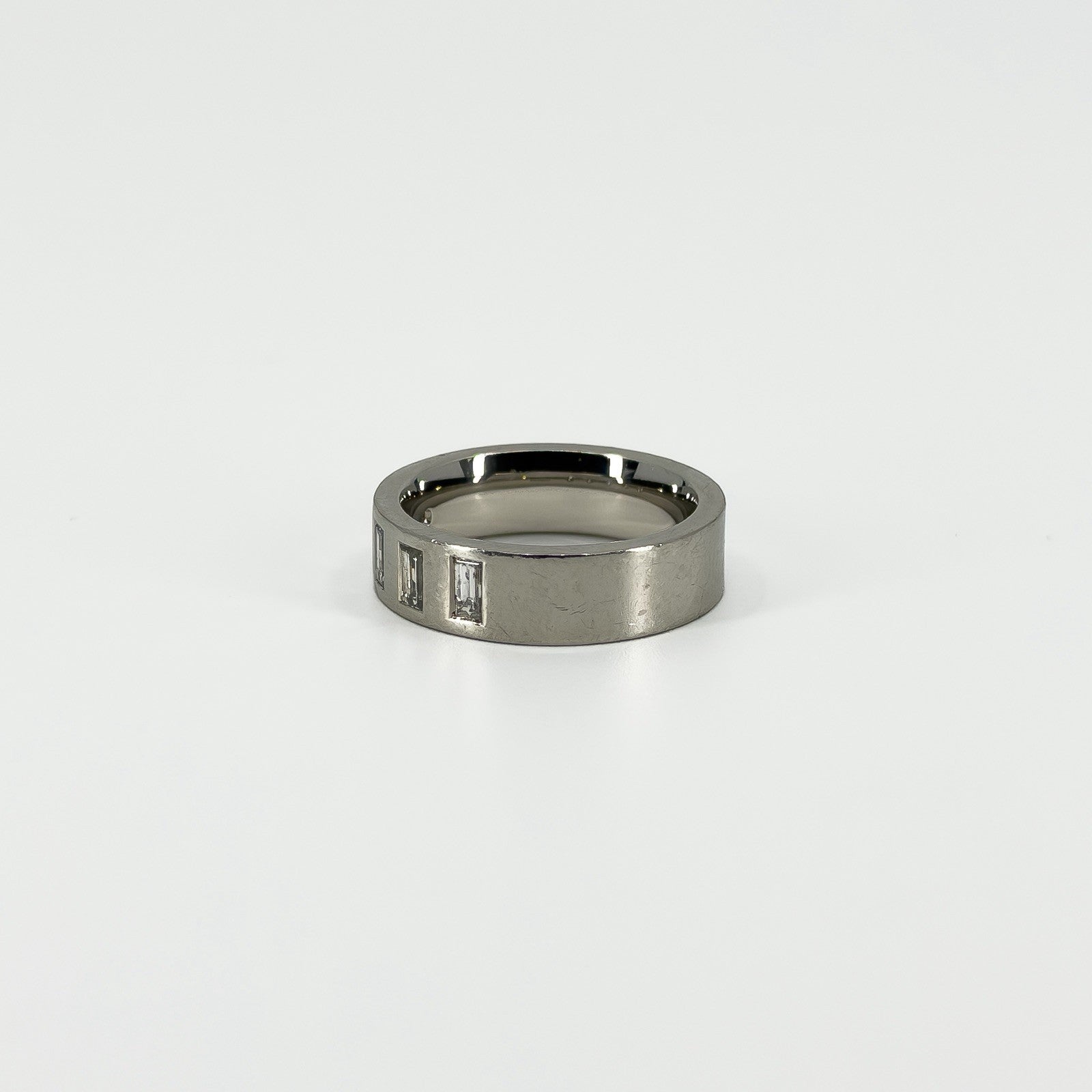 Chunky Platinum 0.90ct Diamond Baguette Cut Band / Ring 950 Size P UNISEX