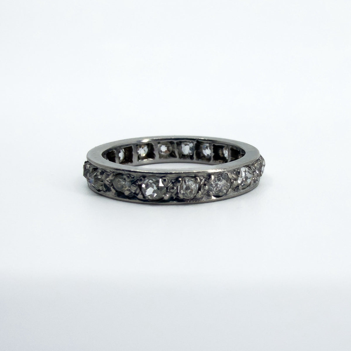 Antique Platinum Old Cut Diamond Full Eternity Band / Ring 950 Size J