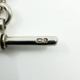 Antique 1899 Sterling Silver 14.5" Albert Curb Chain & T-Bar Pendant 925