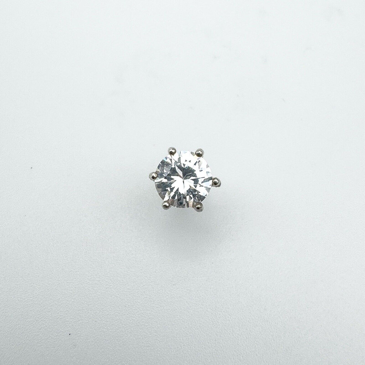 1ct CZ Solitaire Single Stud Earring in Sterling Silver 925