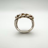 Chunky Vintage 5 Row Keeper Ring in Sterling Silver Size W - X Unisex Heavy 15g