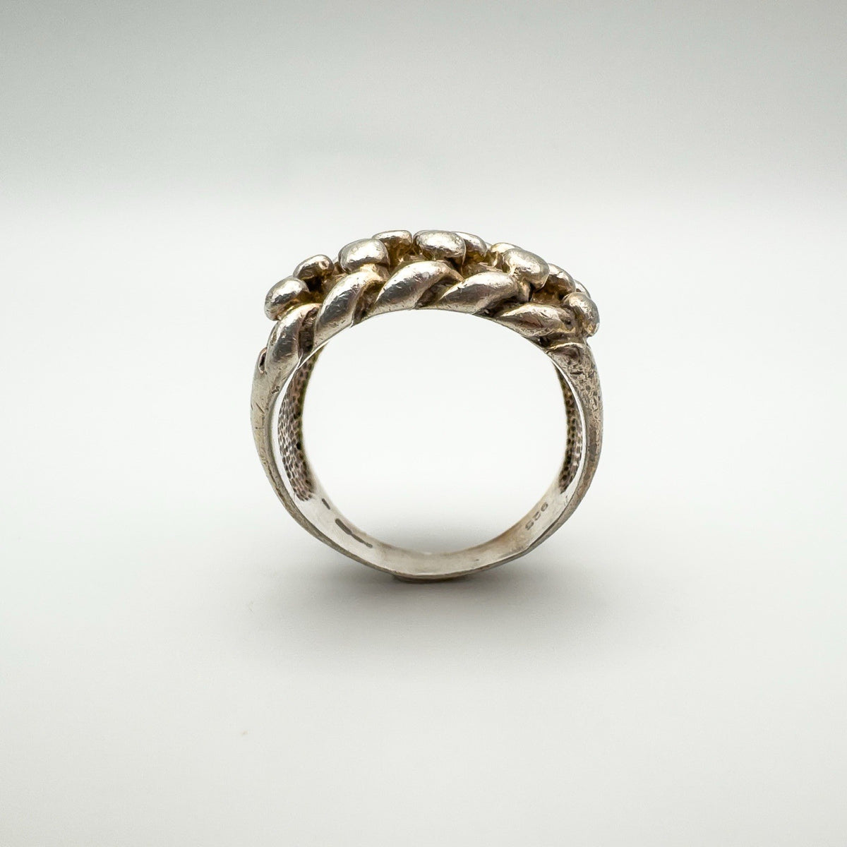 Chunky Vintage 5 Row Keeper Ring in Sterling Silver Size W - X Unisex Heavy 15g
