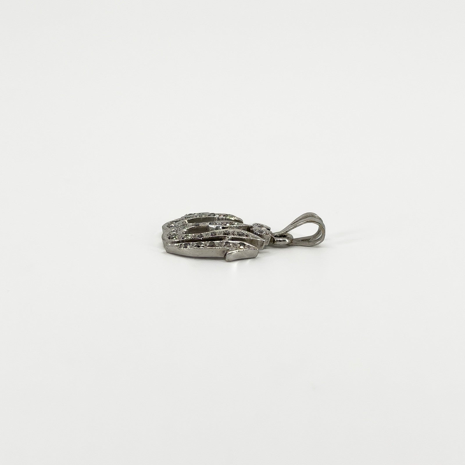 18ct White Gold Diamond Arabic Allah / God Pendant Charm 750