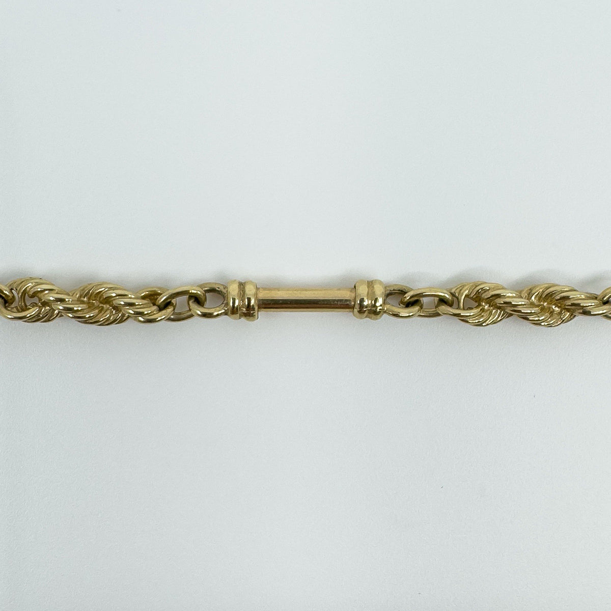 Vintage 9ct Gold 24” Bar & Twisted Links Chain / Necklace 37.5g Fancy Link 1992