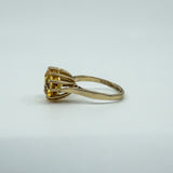 Vintage 9ct Gold 4.40ct Citrine Solitaire Cocktail Ring 375 Size K - L Birm 1992
