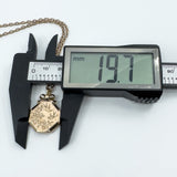 Vintage 9ct Rose Gold Swallow Engraved Photo Locket & 19" Chain / Necklace 375