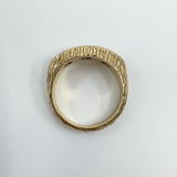 Chunky Vintage 9ct Gold 1.30ct Starburst Diamond Trilogy Ring Gypsy Band Size U