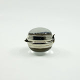 Large Chunky Sterling Silver Oval Double Sided Glass Orb Photo Locket 925