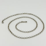 Vintage Sterling Silver 23” Rolo Links Chain / Necklace 925
