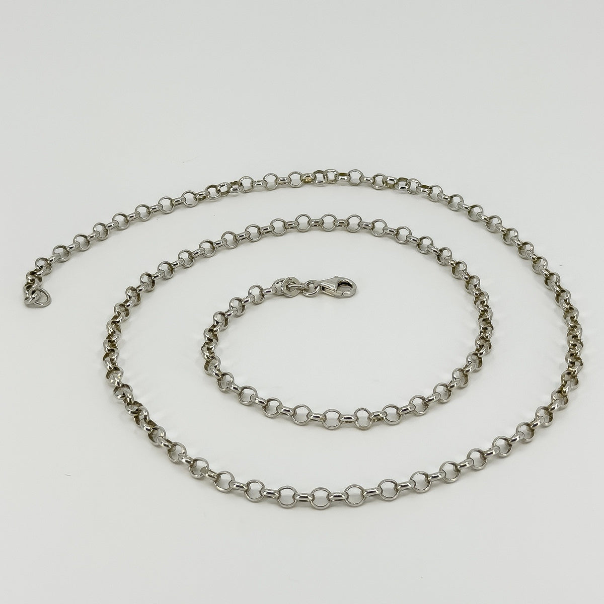 Vintage Sterling Silver 23” Rolo Links Chain / Necklace 925