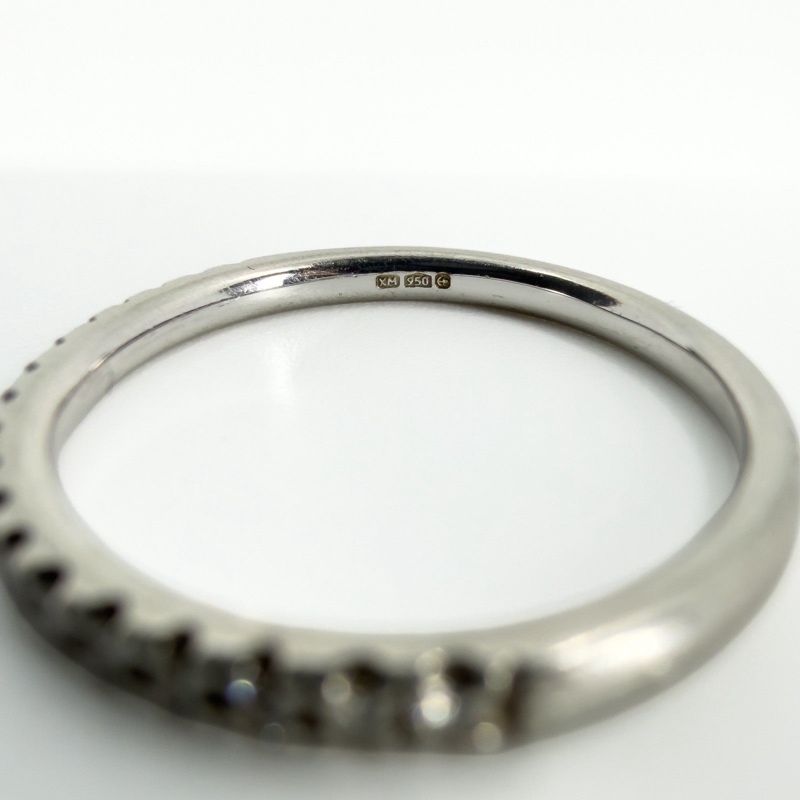 Skinny Platinum 0.28ct Diamond Eternity Band / Ring 950 Size P - Q