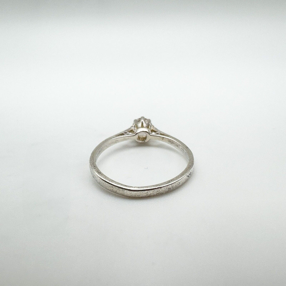 Vintage 0.25ct CZ Solitaire Ring in Sterling Silver Size L - M