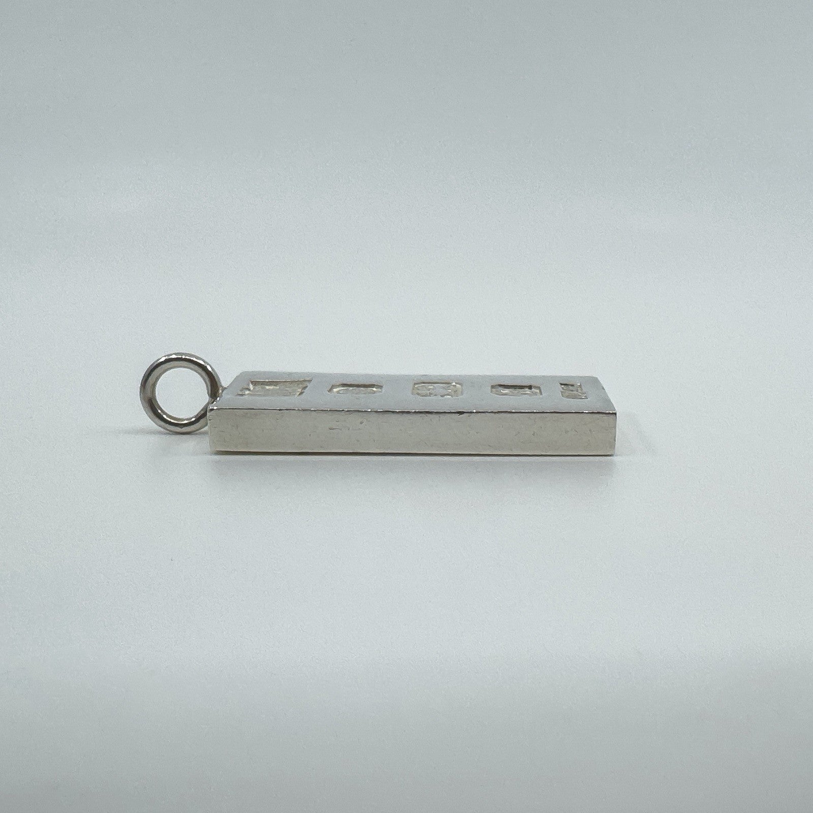 Large Chunky Vintage Sterling Silver Ingot Pendant (Sheffield 1976) 31g