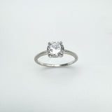 1ct CZ Solitaire Engagement Ring Sterling Silver Size M