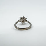 Vintage 9ct White Gold Diamond Cluster Ring Size M - N