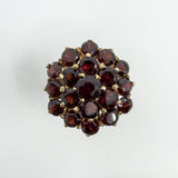 Large Vintage 9ct Gold Garnet Cocktail Cluster Ring Size L