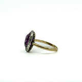 Antique / Art Deco 14ct Gold Pink Sapphire & Rose Cut Diamond Ring 585 Size O