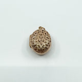 Vintage 9ct Rose Gold Large Chunky Oval Engraved Open Work Locket Pendant 375