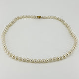 9ct Gold White 6mm Cultured Pearl 18” Necklace 375