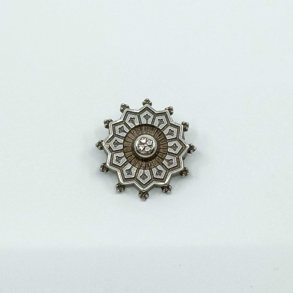 Antique Victorian Aesthetic Sterling Silver Brooch 925 (Birmingham 1833)