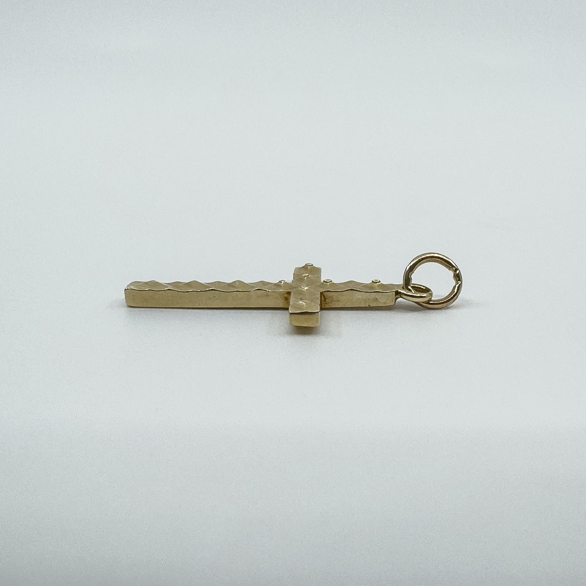 Vintage 9ct Gold Diamond Cut Christian Cross Pendant / Charm 375 Reversible 3d