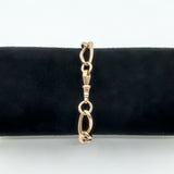 Antique Chunky 9ct Rose Gold Oval Links Bracelet 8" inch