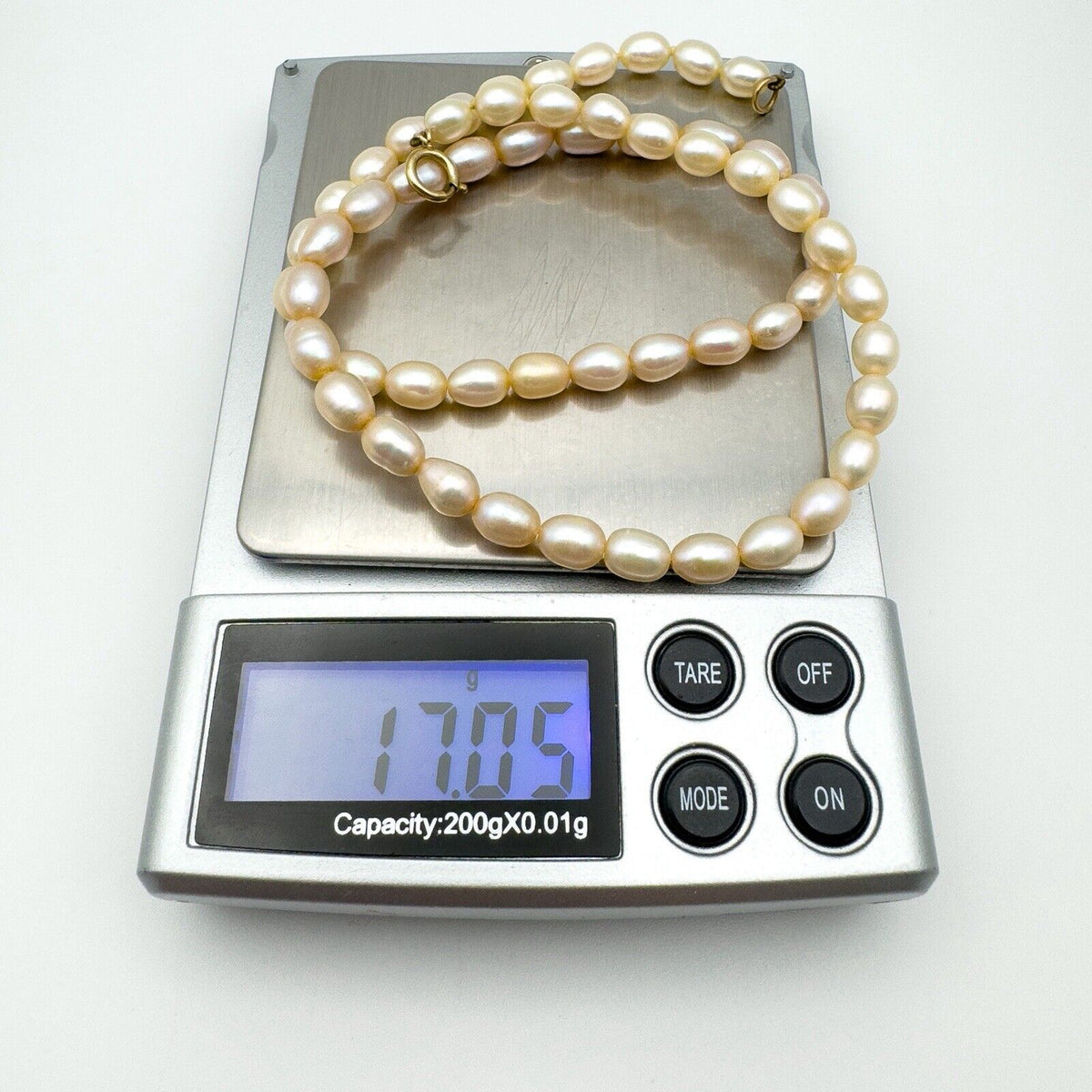 Vintage 9ct Gold Freshwater Pearl 16” Necklace