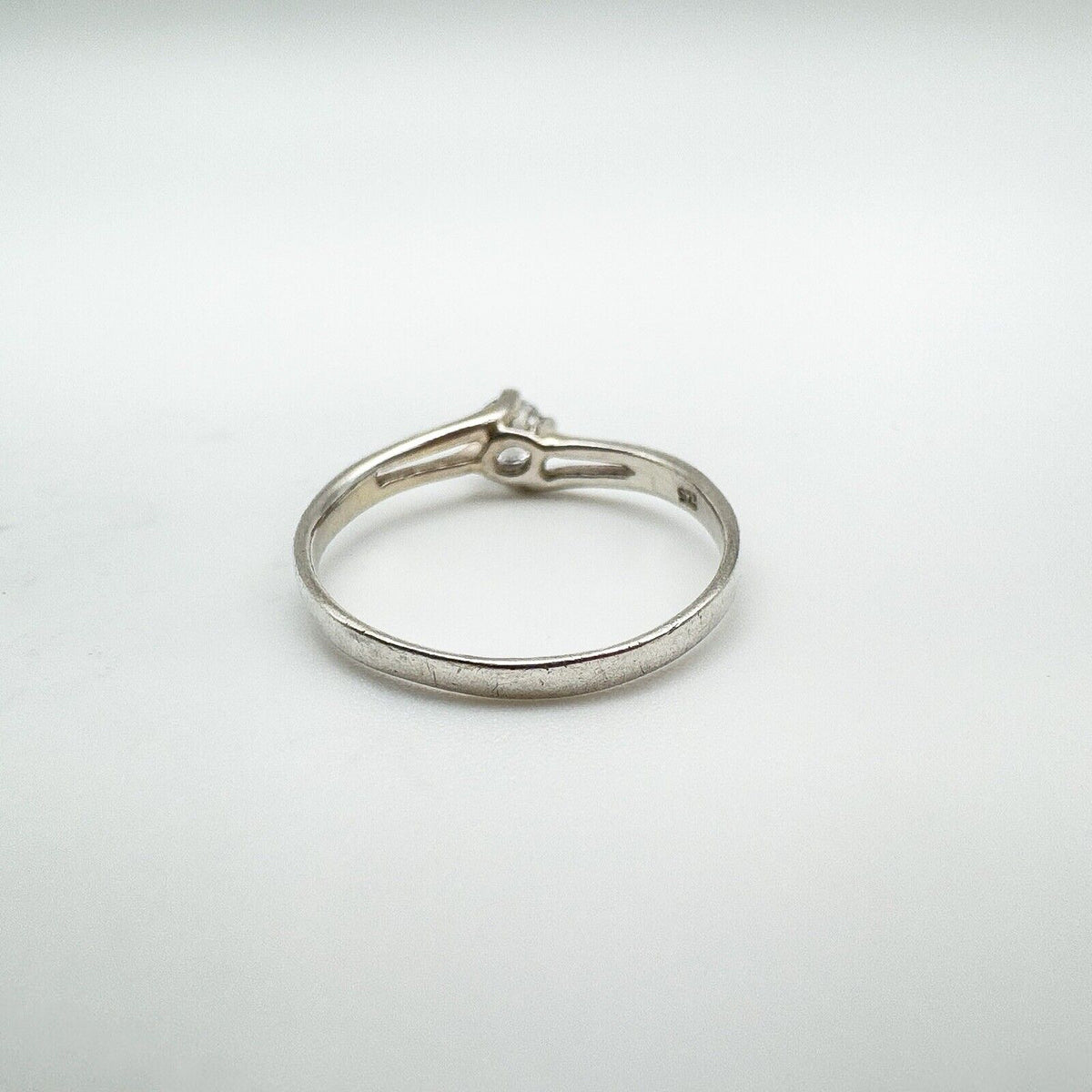 0.15ct CZ Solitaire Ring Sterling Silver Size O - P Engagement Stacking