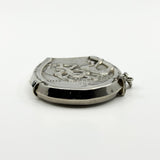 Huge Oversized Chunky Vintage Sterling Silver Equestrain Locket / Vesta Case