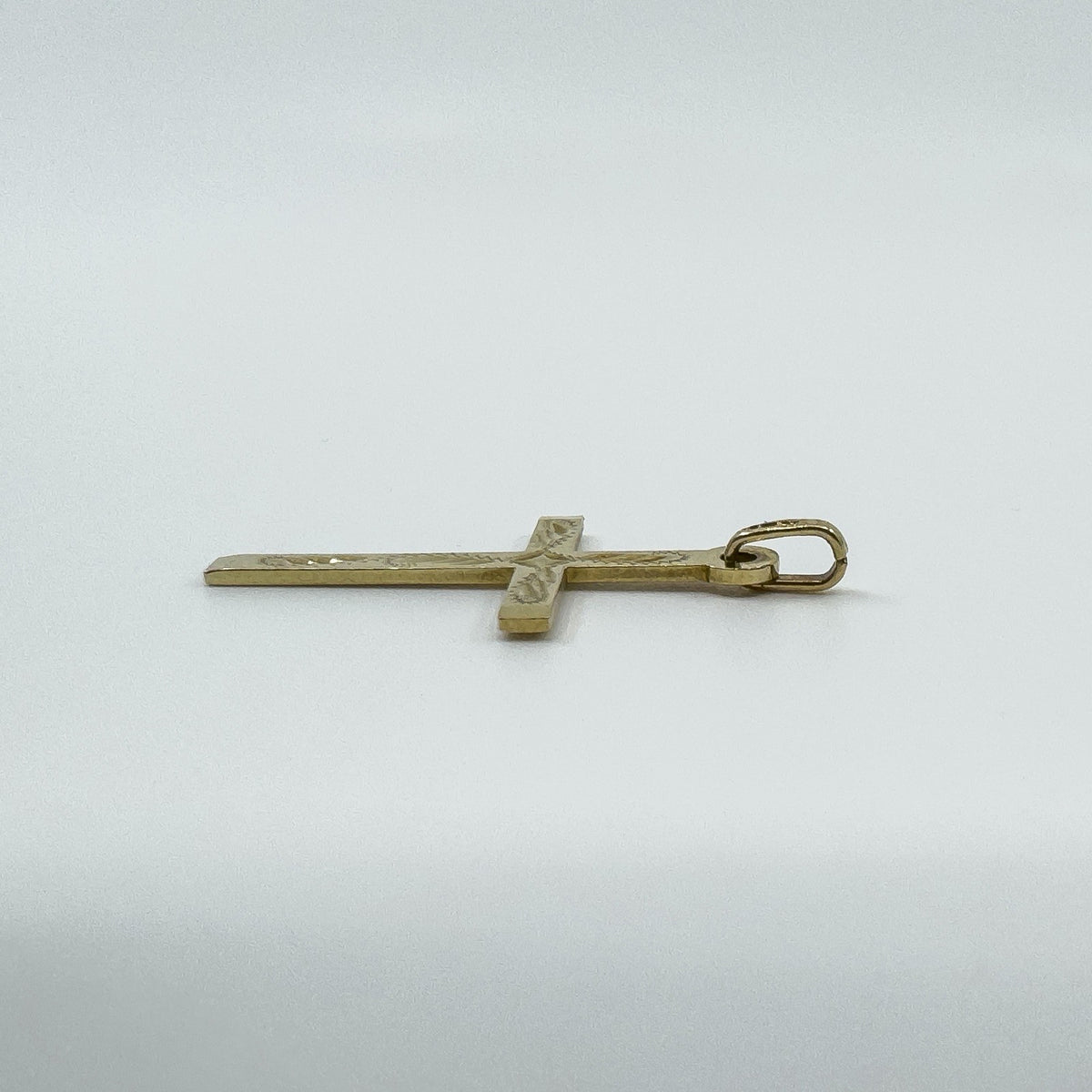 Vintage 9ct Gold Engarved Christian Cross Pendant / Charm 375 Reversible (1994)