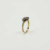 Vintage 18ct Gold & Platinum 0.45ct Diamond Trilogy Ring 750 Size K