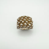 Chunky Vintage 5 Row Keeper Ring in Sterling Silver Size W - X Unisex Heavy 15g