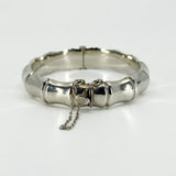 Chunky Vintage Sterling Silver Bamboo Bangle / Bracelet 925 (Birm 1976)