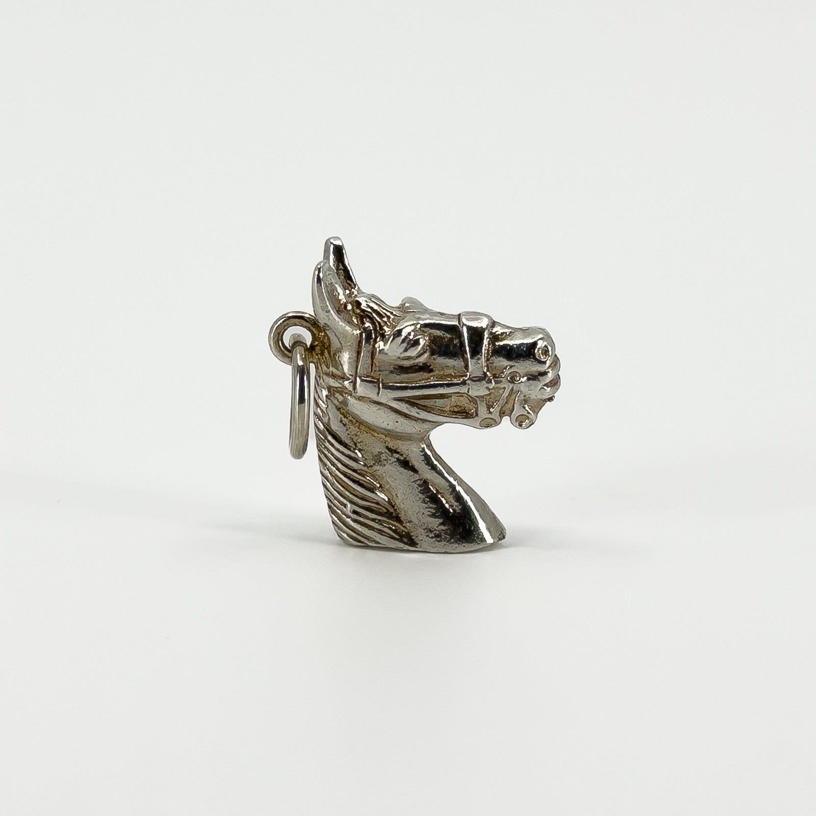 Chunky Vintage Sterling Silver Horse Head Charm / Pendant 925