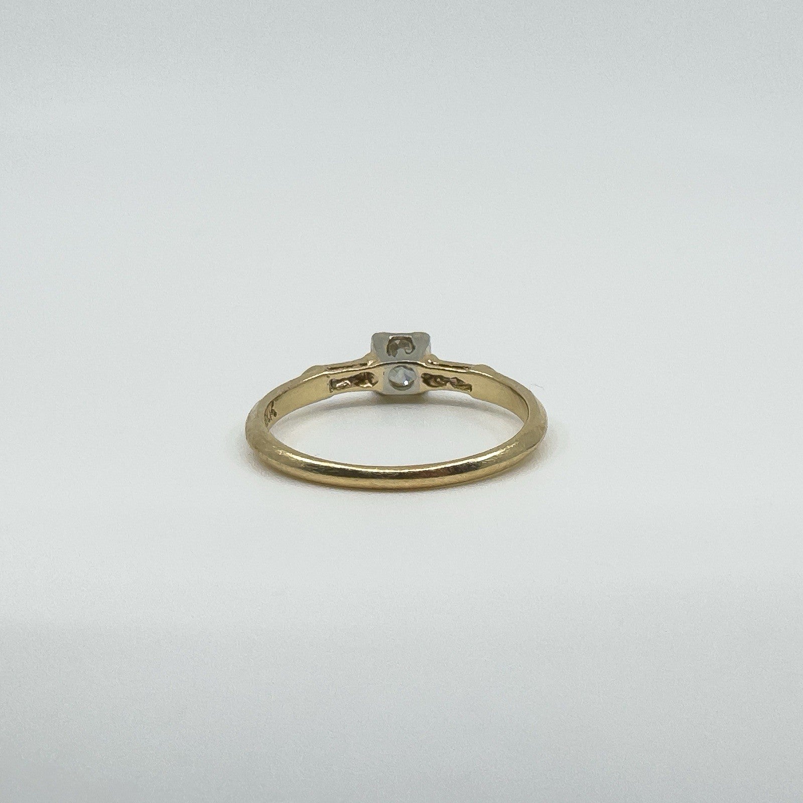 Vintage 14ct Gold 0.25ct Diamond Solitaire Ring 585 Size M 1/2