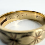 Vintage 9ct Gold Celestial Starry Engraved Full Band Ring 375 Size O (1977)
