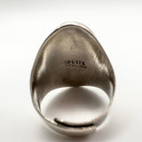 Large Chunky Oval Vintage Engraved Ring in Sterling Silver 925 Size P - Q by DPG