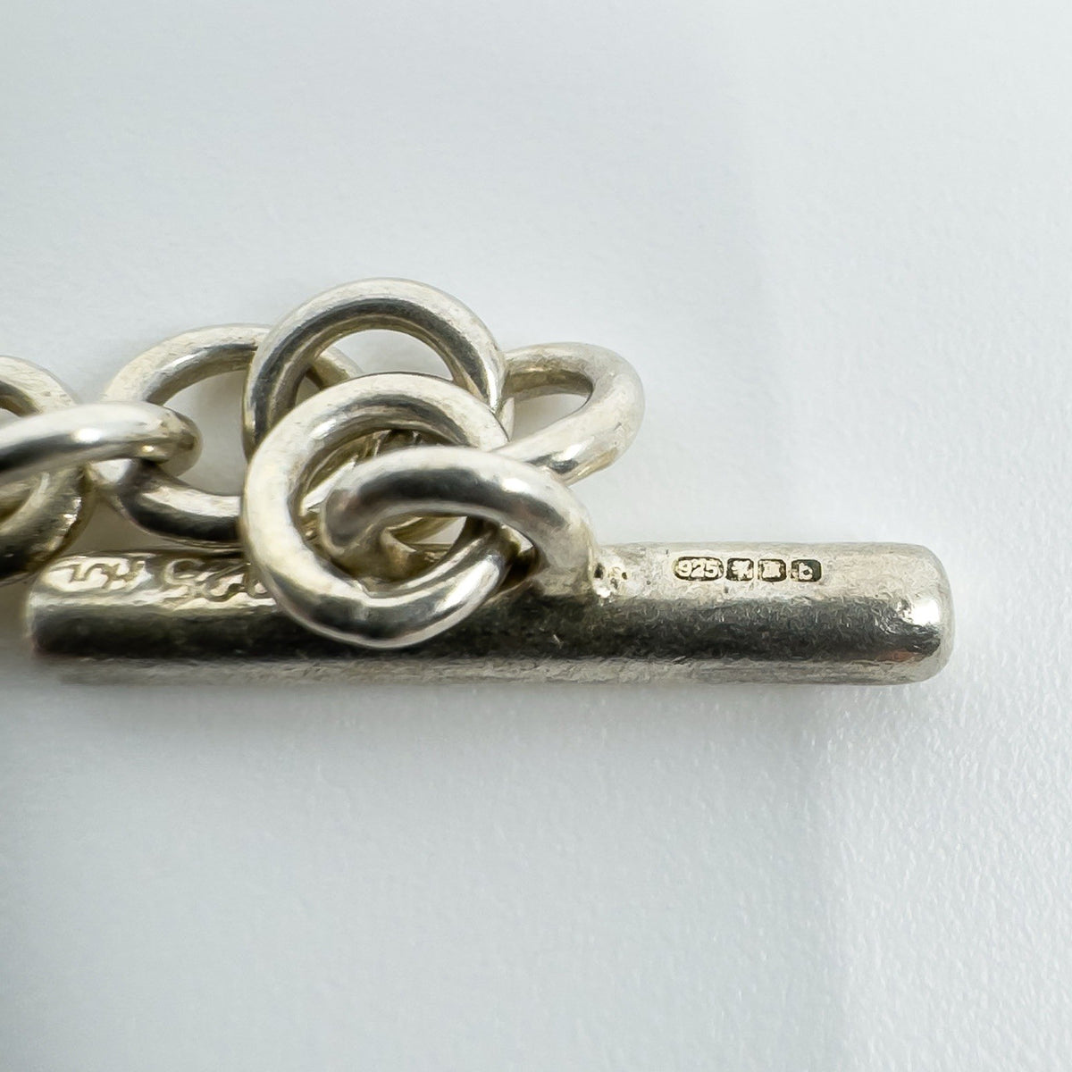 Vintage Sterling Silver Square 16” Chain / Necklace & T-Bar Toggle 925 38g 2001