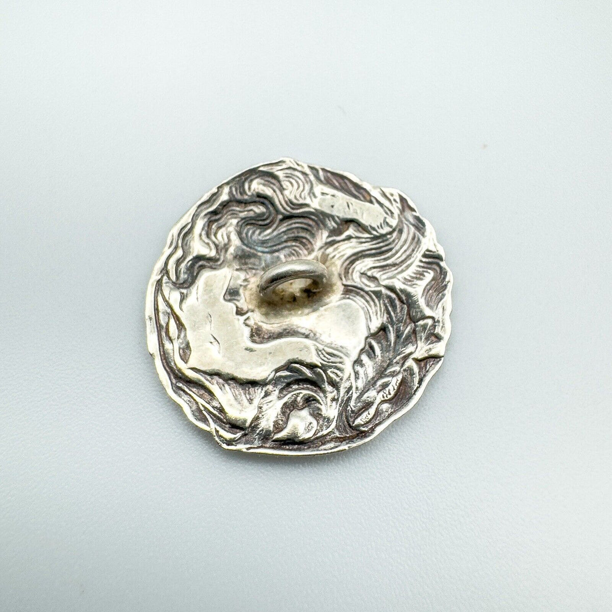 Set of 6 Art Nouveau Buttons in Sterling Silver 925 (Birm 1901) Antique by CF FS