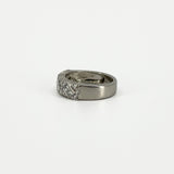 Wide Chunky Platinum Diamond Band / Ring 950 Size L - M