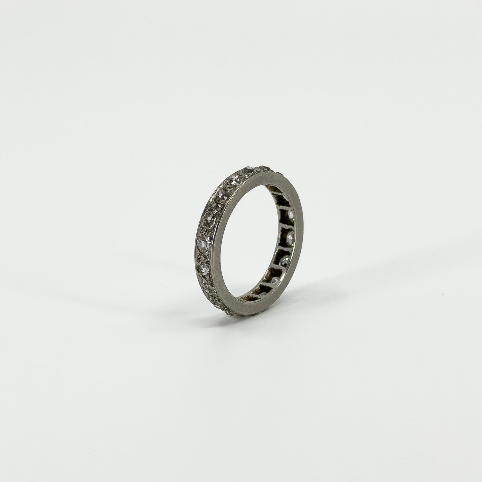 Antique Platinum Old Cut Diamond Full Eternity Band / Ring 950 Size J