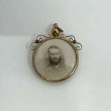 Antique 9ct Gold Turquoise Double Sided Glass Locket 375