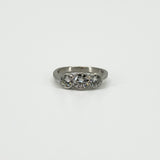 Vintage Platinum 1.60ct Diamond Trilogy Ring 950 Size L