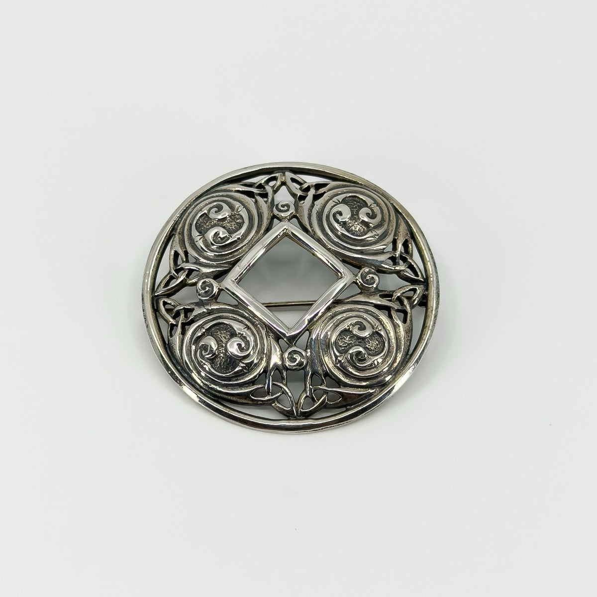 Large Vintage Sterling Silver Celtic Brooch 925 by Malcolm Gray
