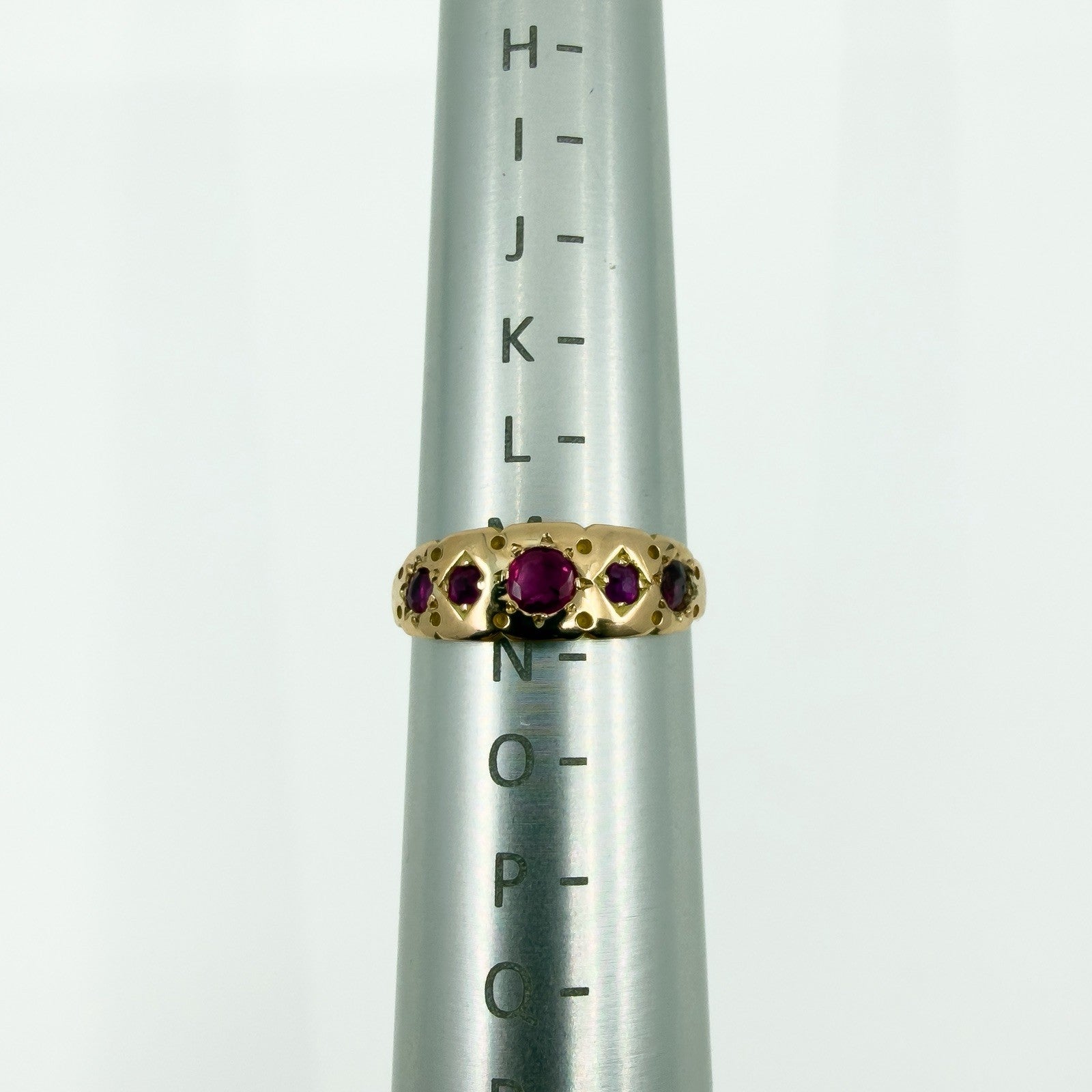 Rare Antique 15ct Rose Gold Natural Ruby Ring 625 Size M (Birm 1881)