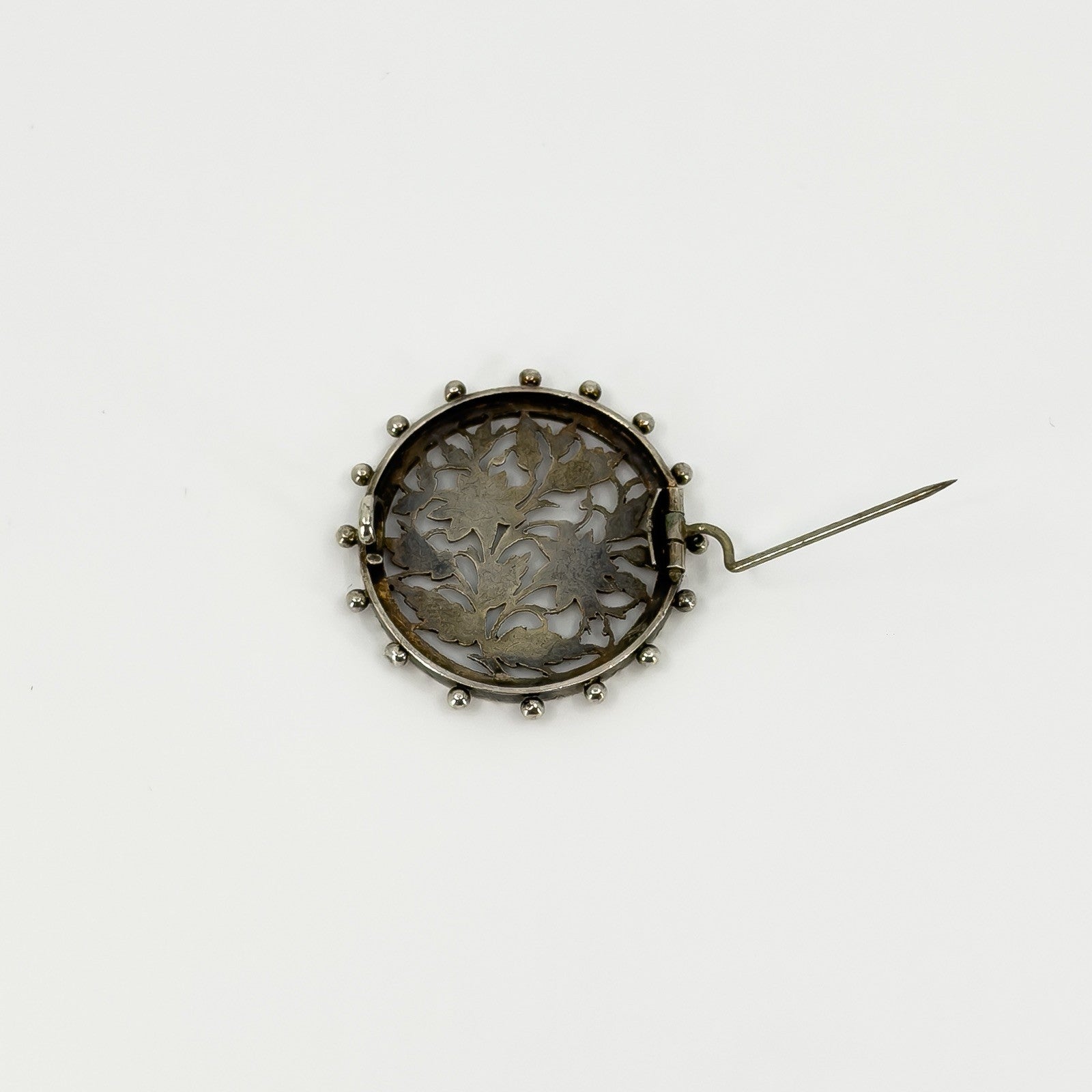 Antique Victorian Aesthetic Sterling Silver Yellow & Rose Gold Floral Brooch 925