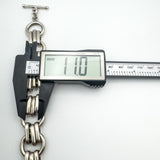 Wide Chunky Links & Hoops T-Bar Bracelet in Sterling Silver 925 Heavy 85g Unisex